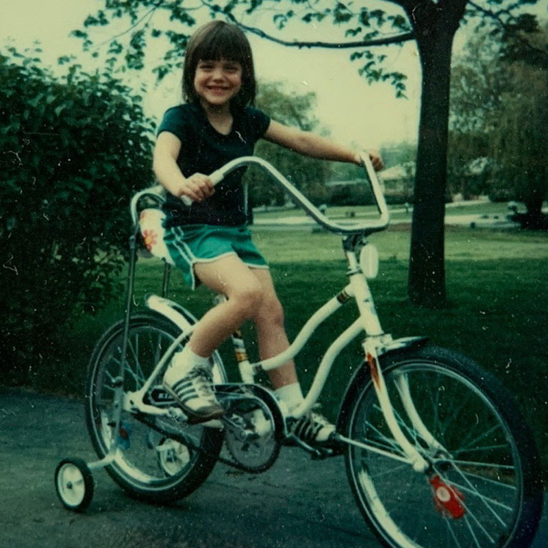 Lisa on bike